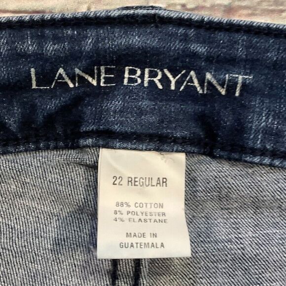 Lane Bryant Womens Jeans sz 22 Dark Wash Denim Skinny Ankle x27" Frayed Stretch - Picture 5 of 11